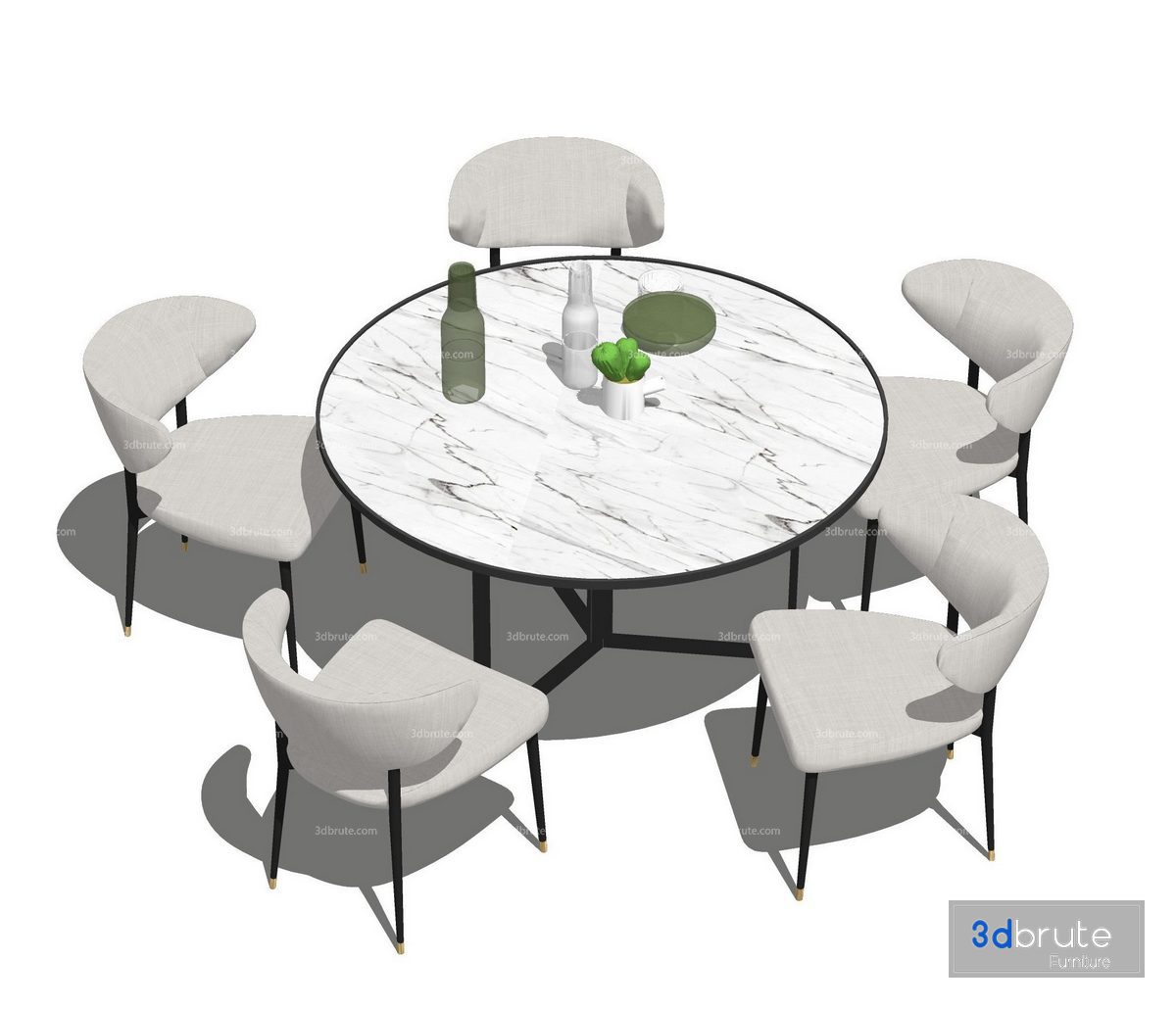 Dining set Sketchup 3d model Sketchup Download Free 3dbrute