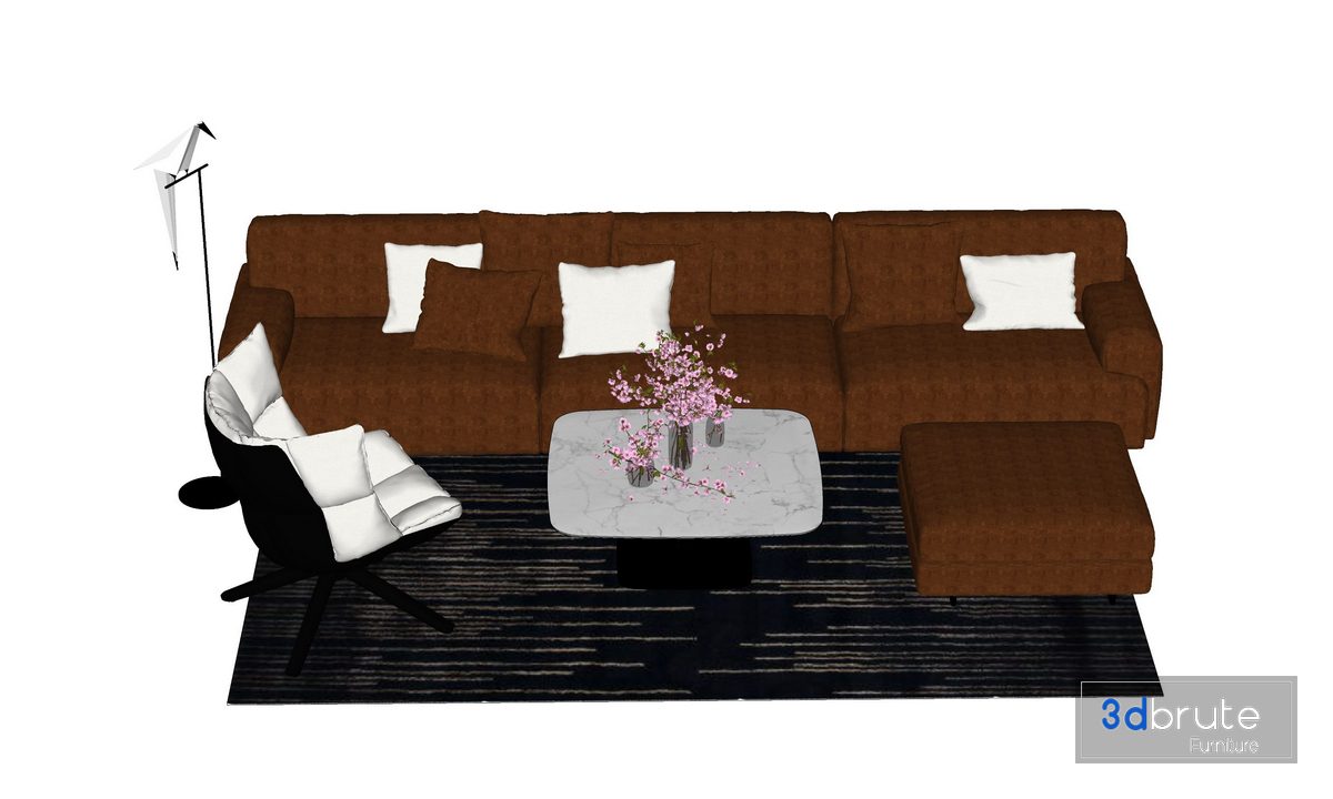 Sofa set Sketchup 3d model Sketchup Download Free 3dbrute