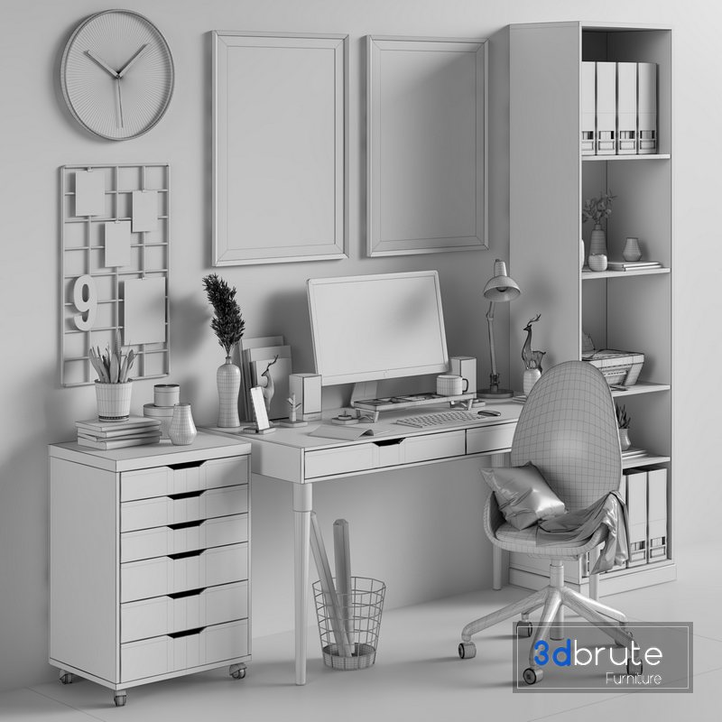 ikea work place 14 3d model Buy Download 3dbrute