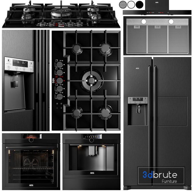 AEG appliance collection 3d model Buy Download 3dbrute