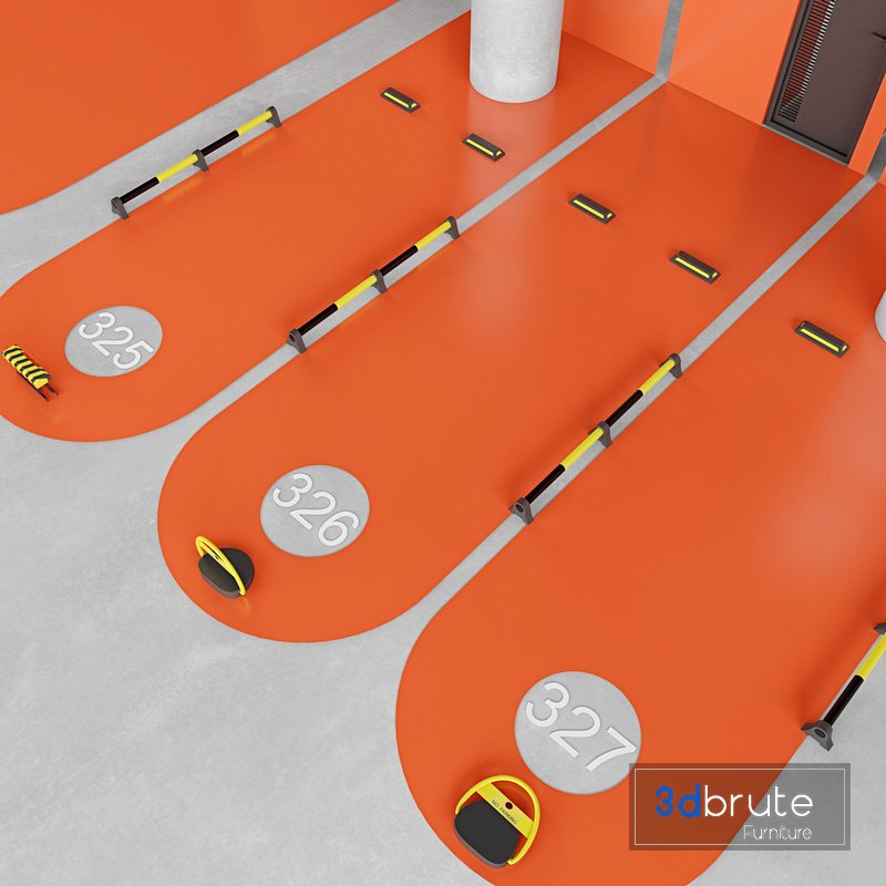 Car park accessories pack 3D model 3d model Buy Download 3dbrute