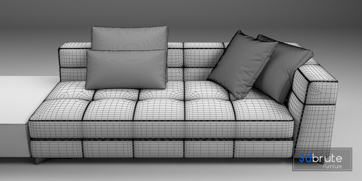 Minotti blazer fabric sofa 3d model Buy Download 3dbrute