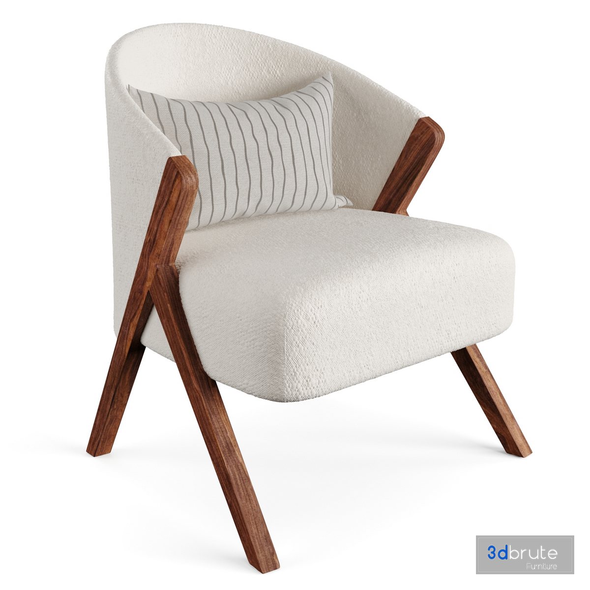 Upholstered Armchair Boucle by Zara 3d model Buy Download 3dbrute