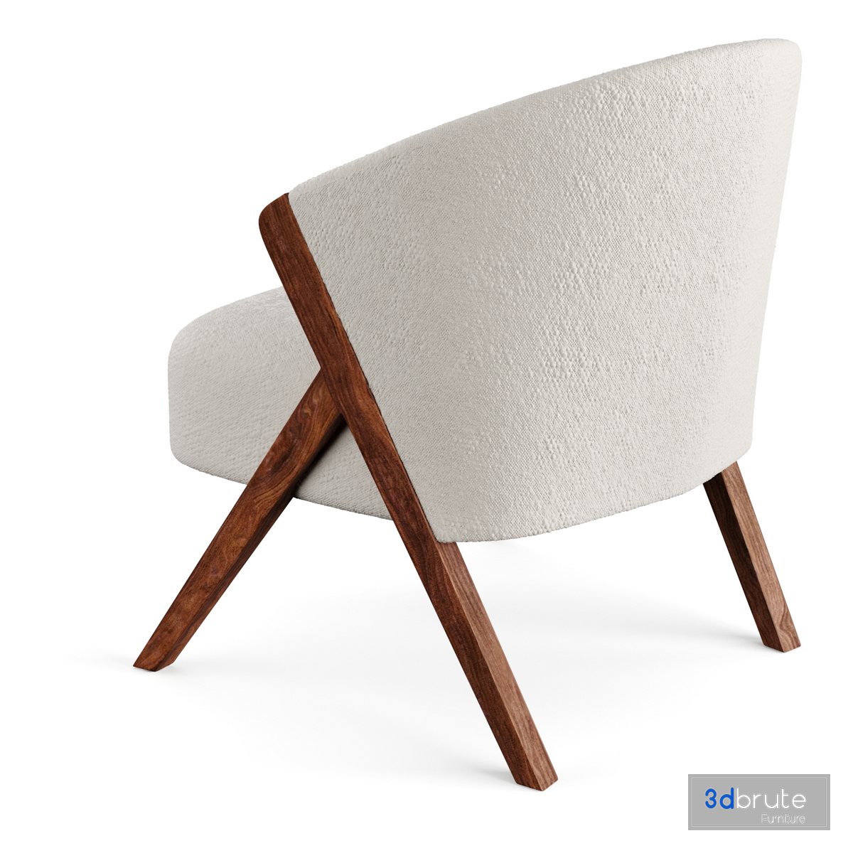 Upholstered Armchair Boucle by Zara 3d model Buy Download 3dbrute