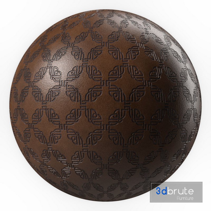 Leather Materials 20 Leather Ornament Pattern By SbsarPbr 4k Seamless