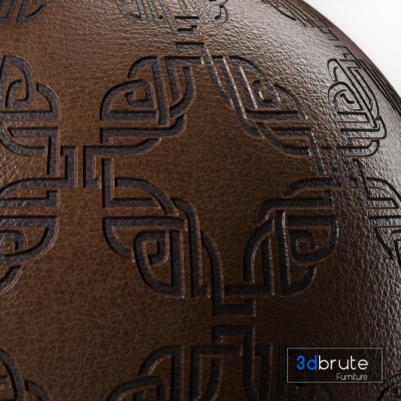 Leather Materials 20 Leather Ornament Pattern By SbsarPbr 4k Seamless