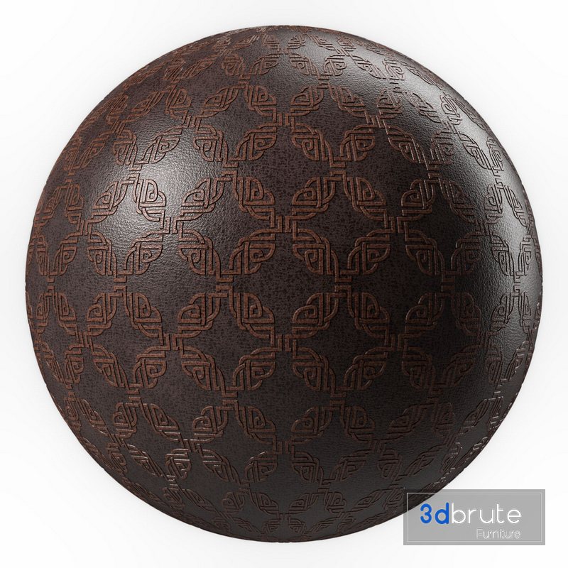 Leather Materials 20 Leather Ornament Pattern By SbsarPbr 4k Seamless