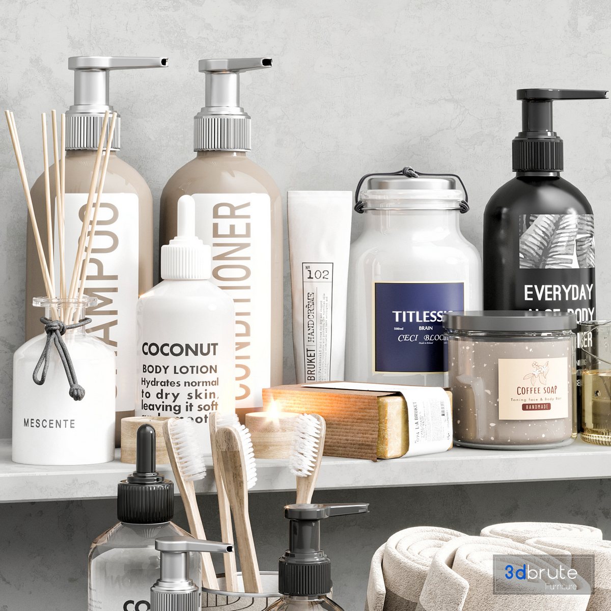 Bathroom accessories 23 3d model Buy Download 3dbrute