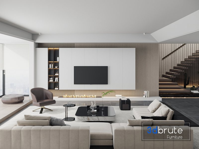 Living room 3d model Buy Download 3dbrute