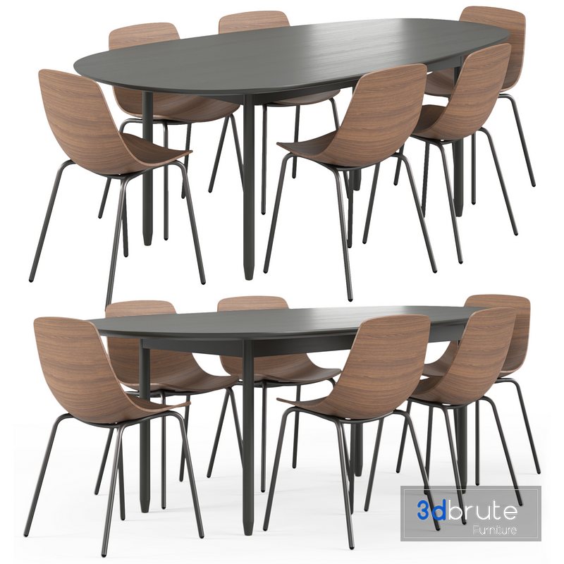 Clean Cut Chair Swole 82in Dining Table 3d model Buy Download 3dbrute