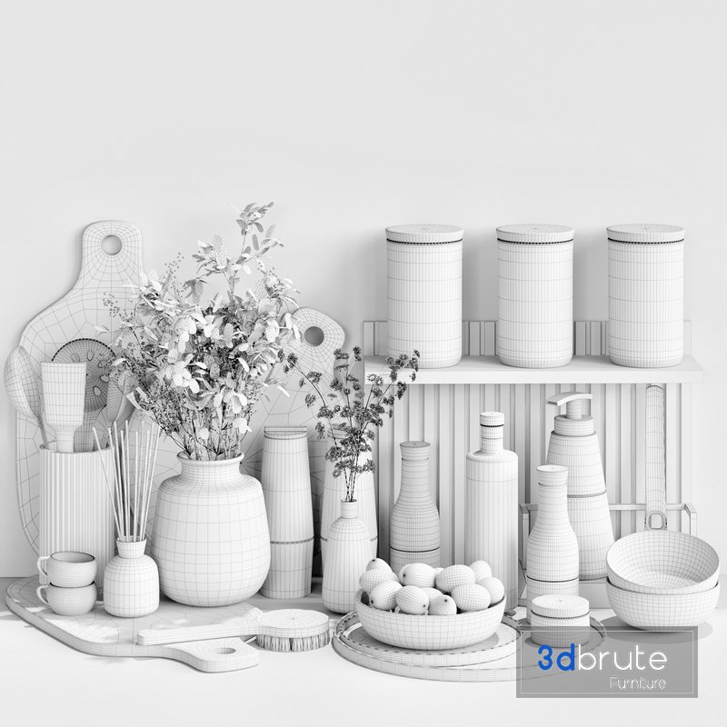 Zara home kitchen accessories 02 3d model Buy Download 3dbrute