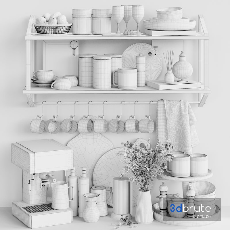 Zara home kitchen accessories 01 3d model Buy Download 3dbrute