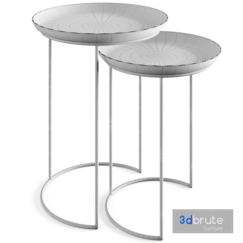 Laredoute Tivara Round Nesting side tables 3d model Buy Download 3dbrute