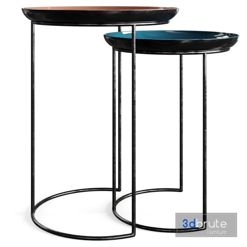 Laredoute Tivara Round Nesting side tables 3d model Buy Download 3dbrute