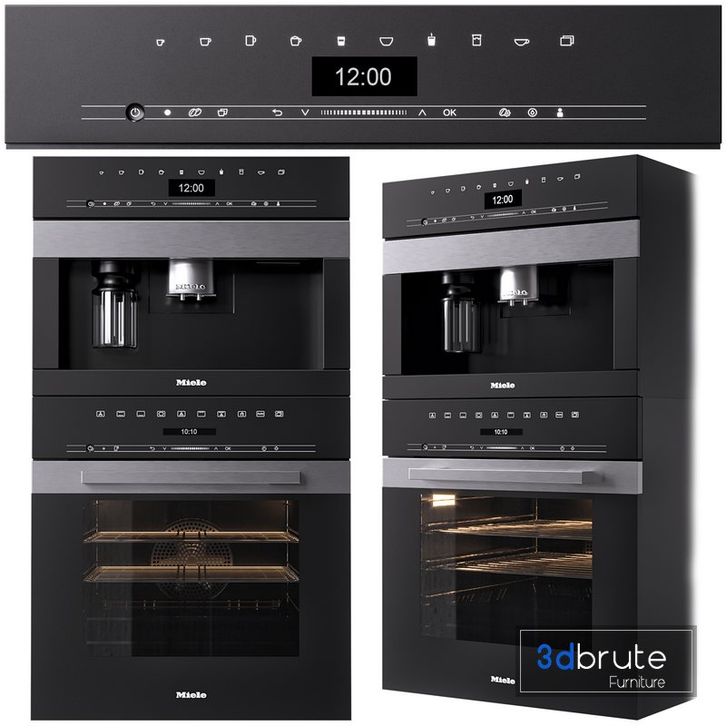 Miele double oven and coffee maker collection 3d model Buy Download 3dbrute