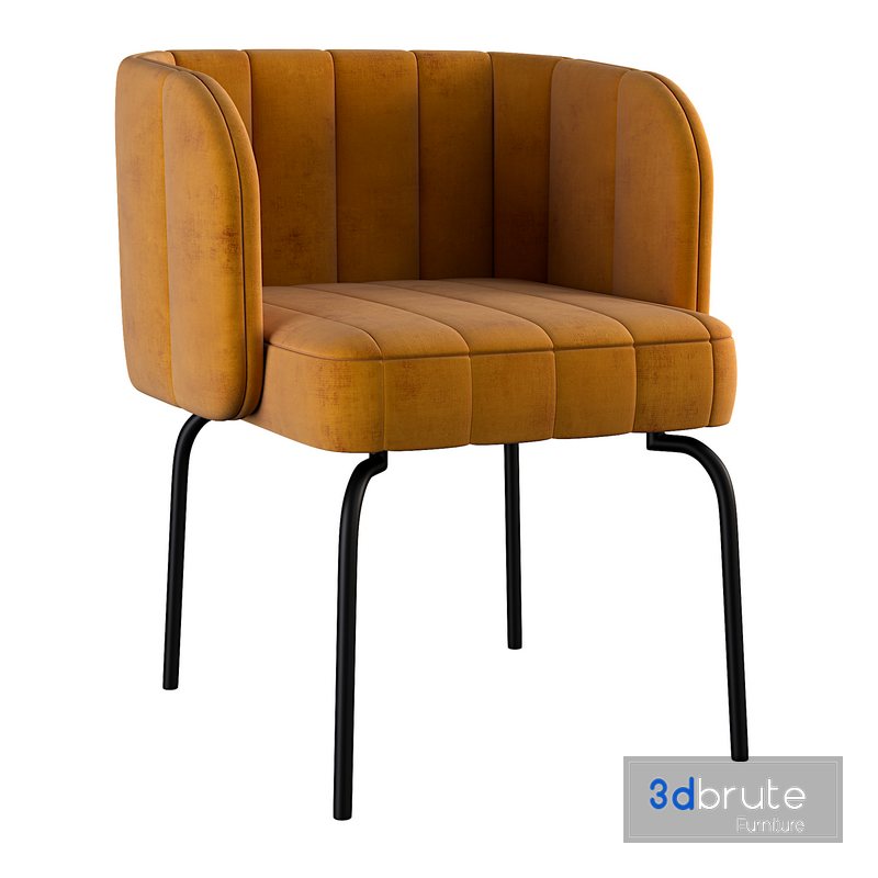 Velour dining chair Douna 3d model Buy Download 3dbrute