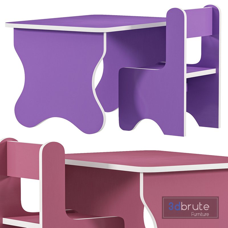 Princess Set of childrens furniture by m.sima 3d model Buy Download 3dbrute