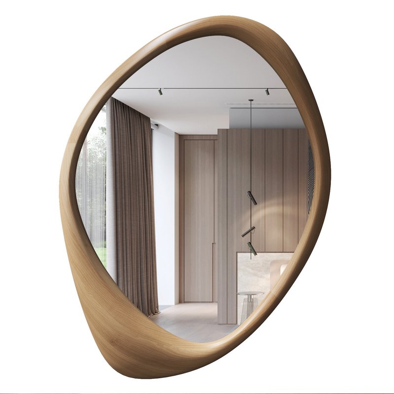 Asymmetrical Wooden Frame Mirror 3d model Buy Download 3dbrute