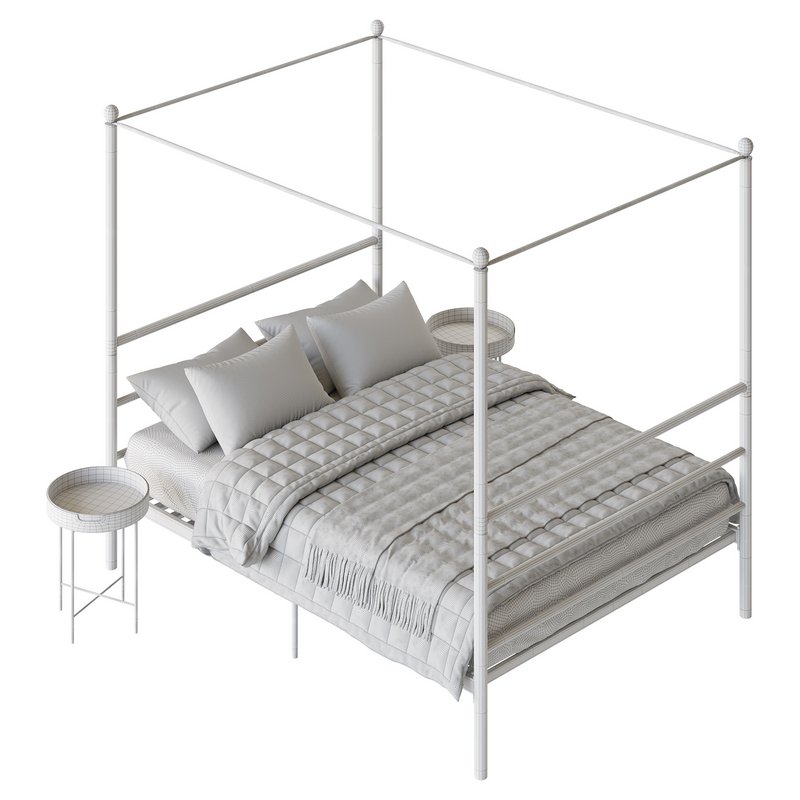 Mainstays Metal Canopy bed 3d model Buy Download 3dbrute