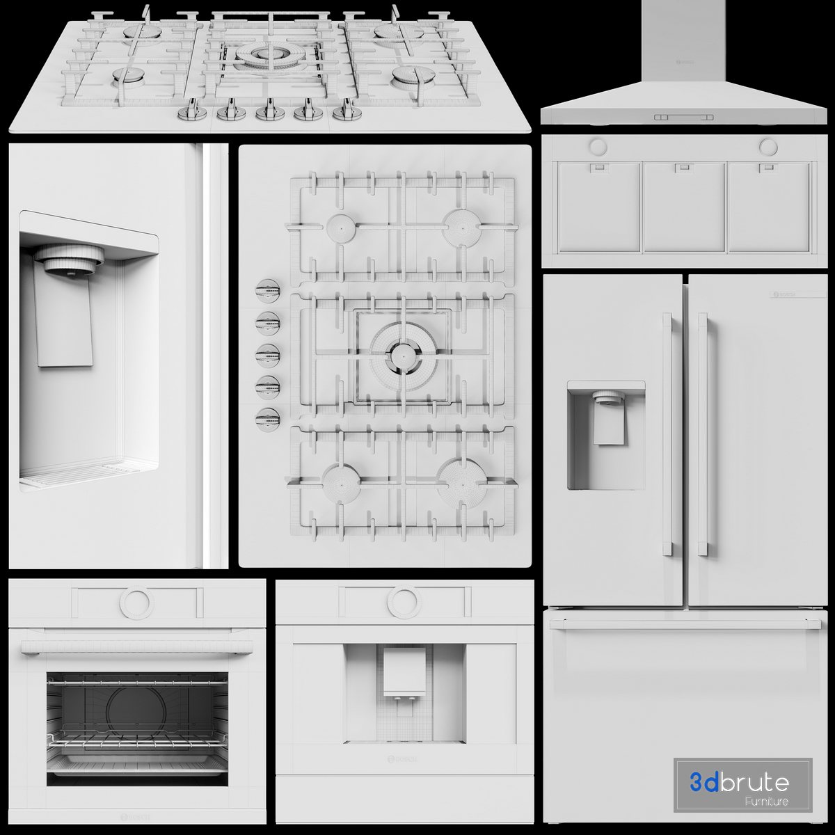 bosch appliance collection 2 vray 3d model Buy Download 3dbrute