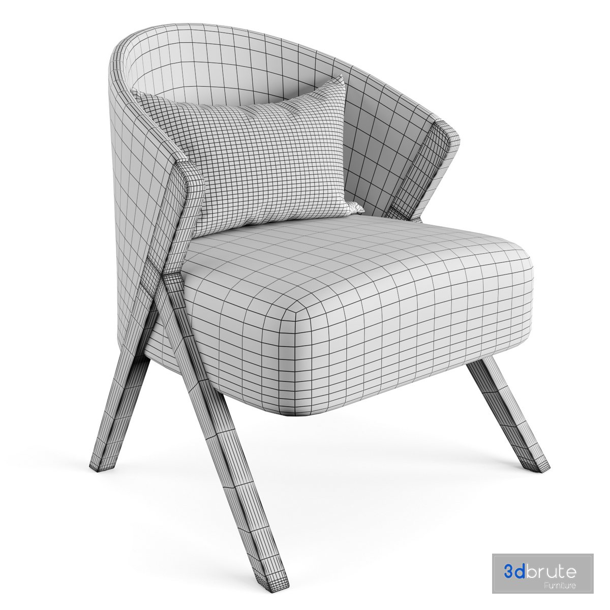 Upholstered Armchair Boucle by Zara 3d model Buy Download 3dbrute