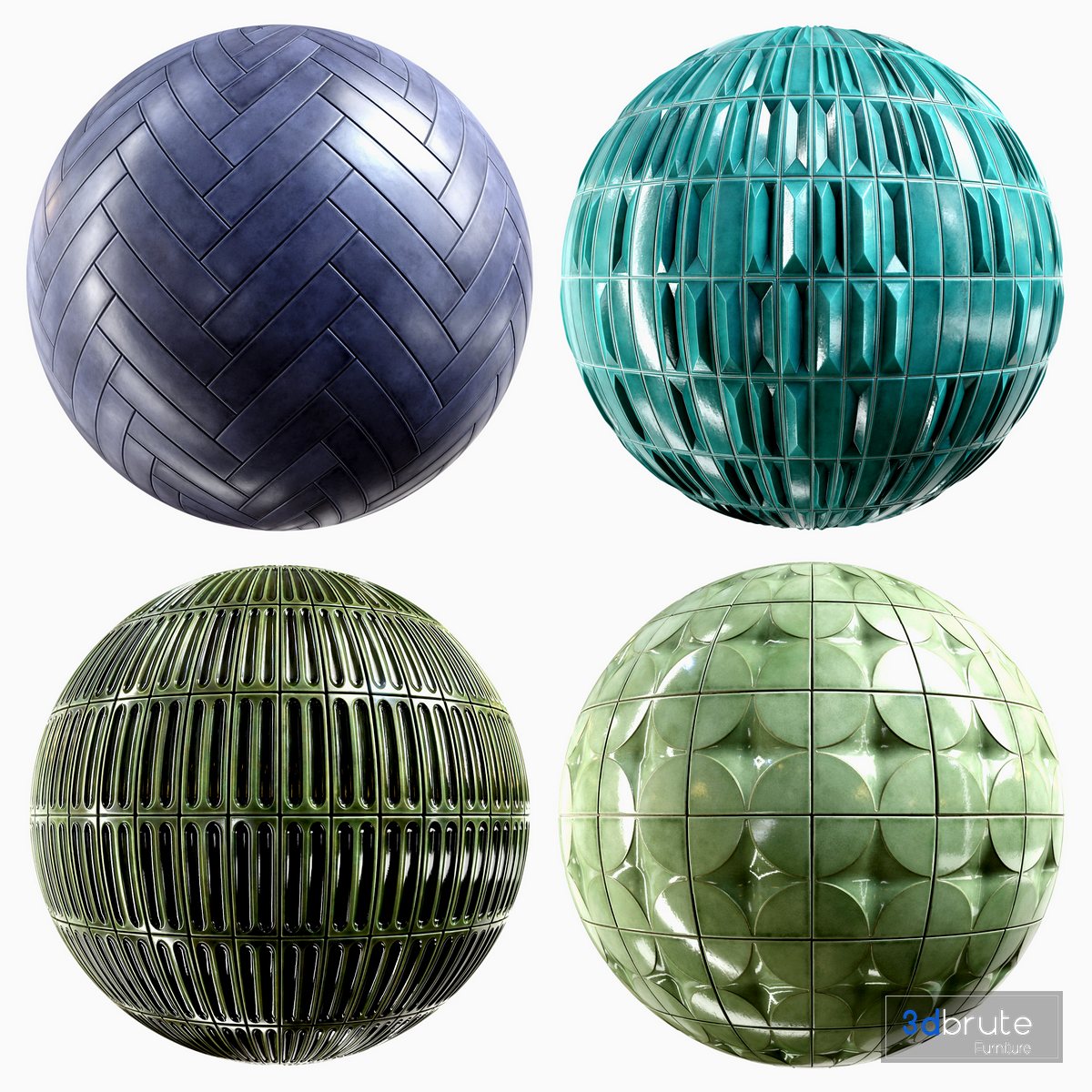 Tile 4K Materials A3 4 materials 3d model Buy Download 3dbrute