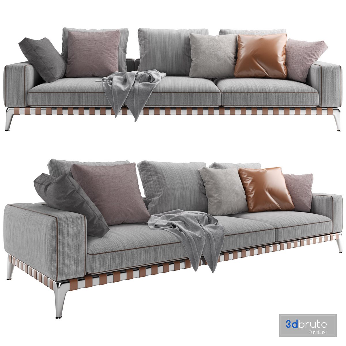 Flexform sofagregory xl 3d model Buy Download 3dbrute