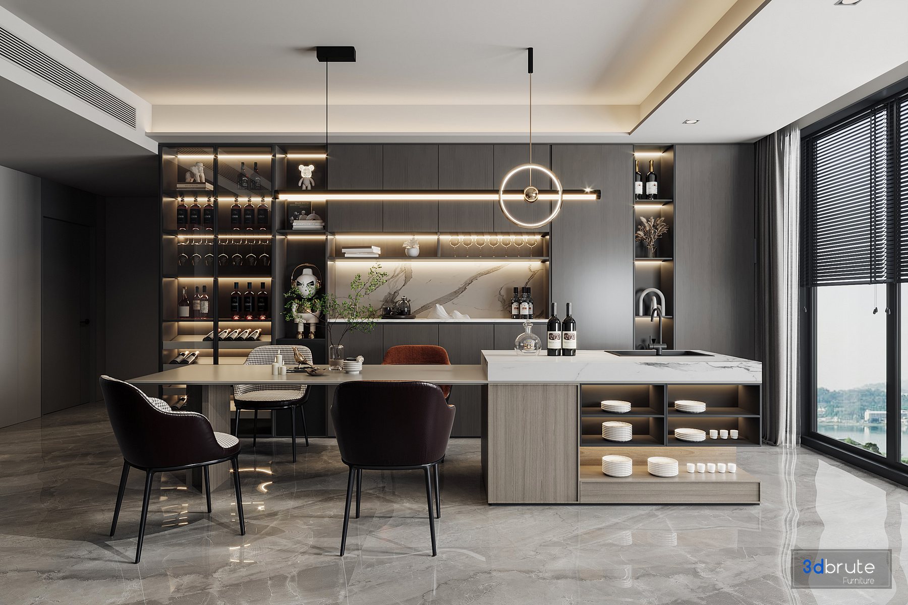 Dining Room 9 3d model Buy Download 3dbrute