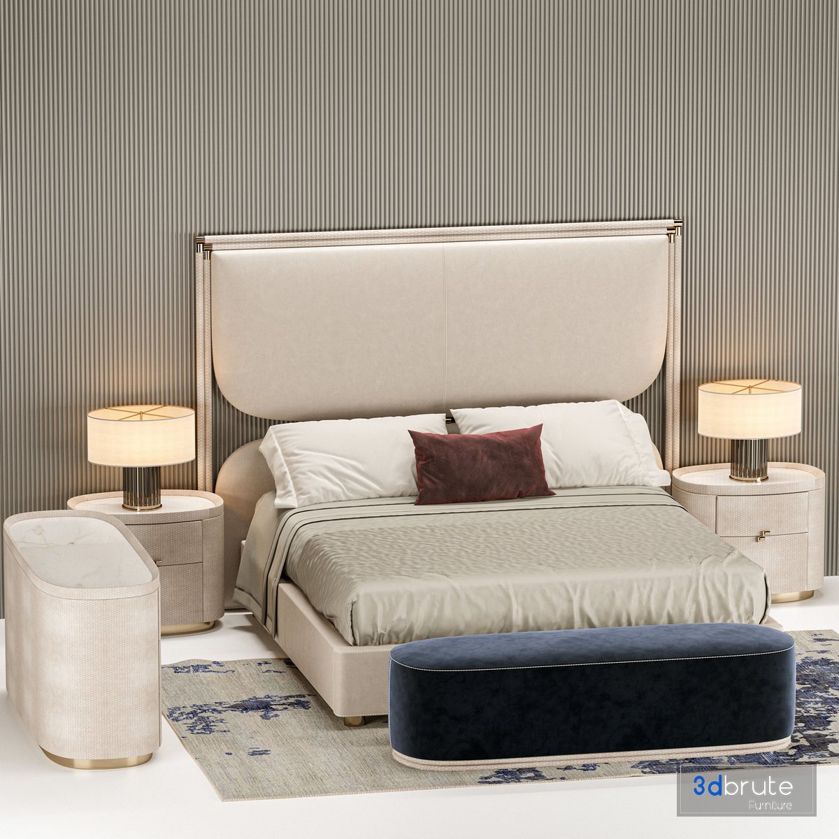 Rugiano boheme bed 3d model Buy Download 3dbrute