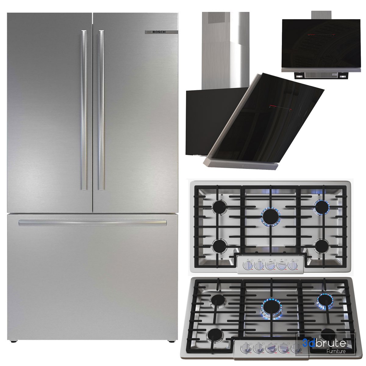 BOSCH Kitchen appliance collection 2 KFF96PIEP NGMP656UC DWK98PR60B