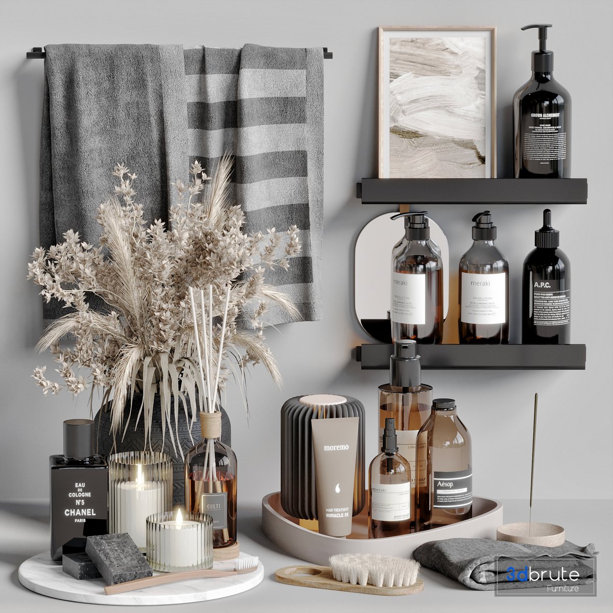 Zara home bathroom accessories 04 3d model Buy Download 3dbrute
