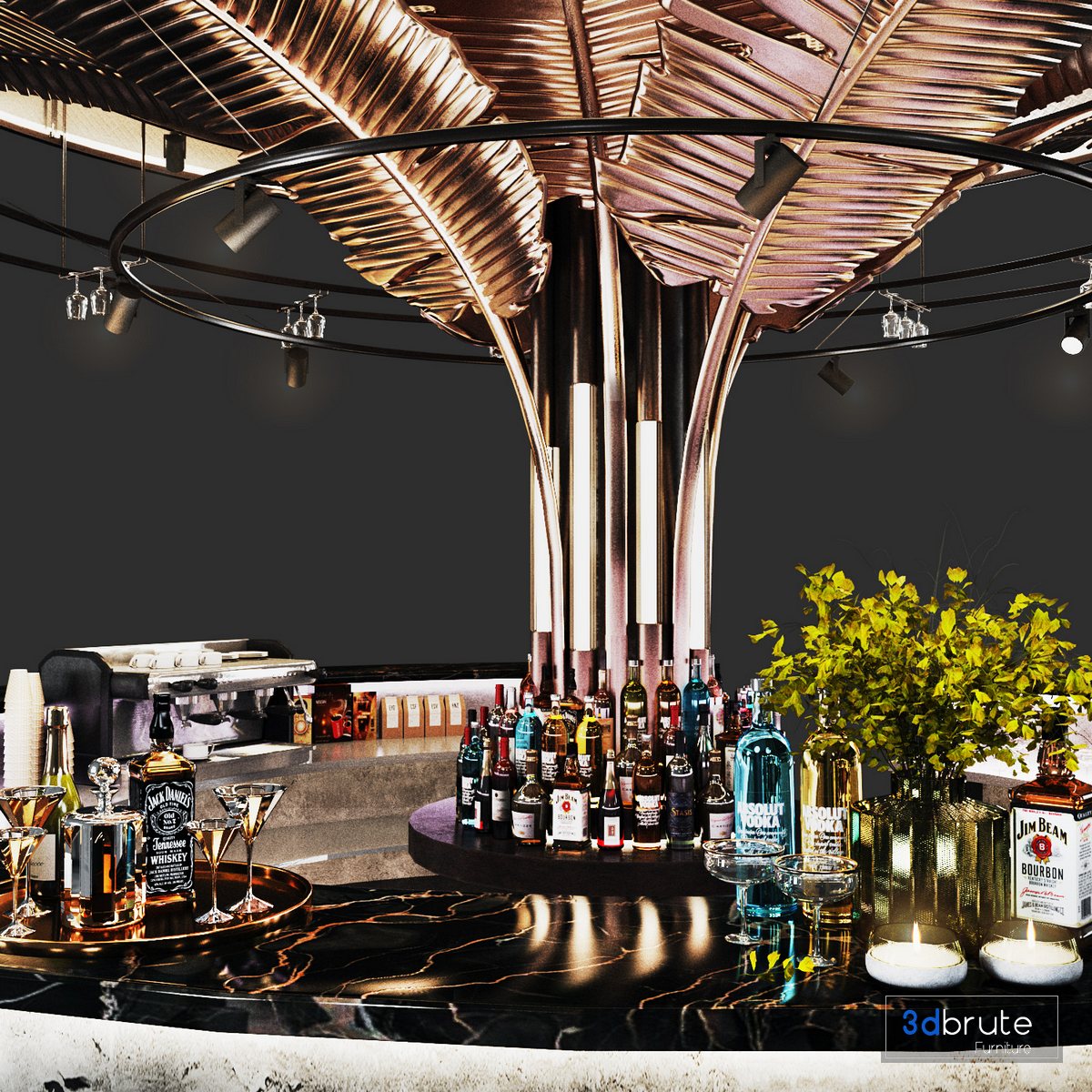 Cocktail Bar Island Barcafe10 3d model Buy Download 3dbrute