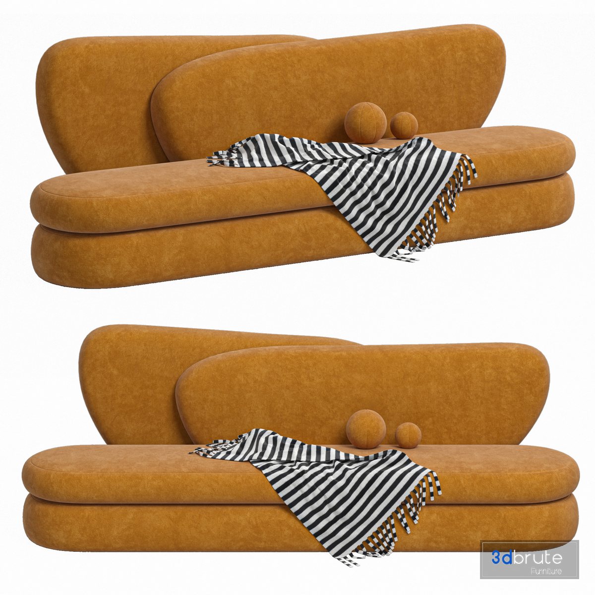 CURVE SOFA 3d model Buy Download 3dbrute