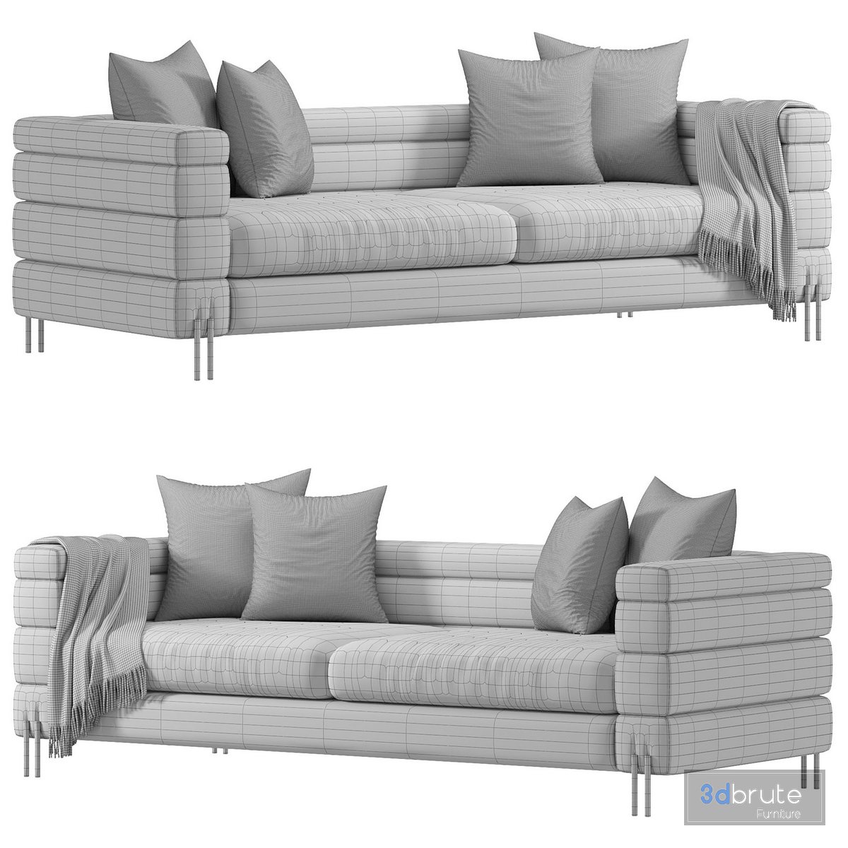 York Sofa White By Eichholtz 3d model Buy Download 3dbrute