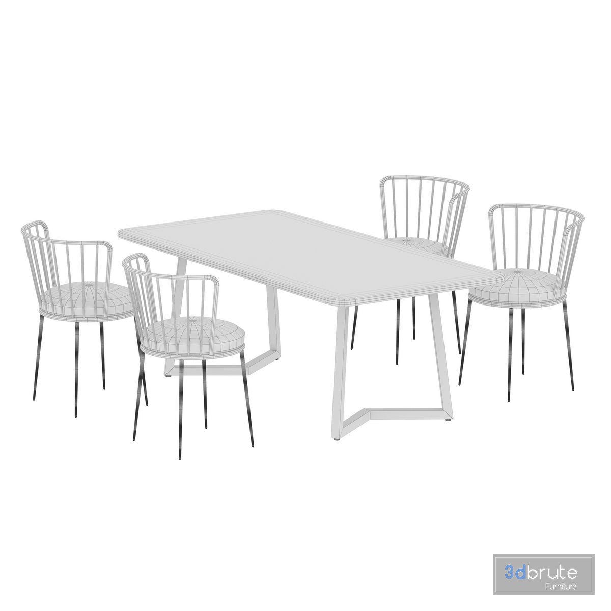 Marble,iron Marble Cafe Table and Chair 3d model Buy Download 3dbrute