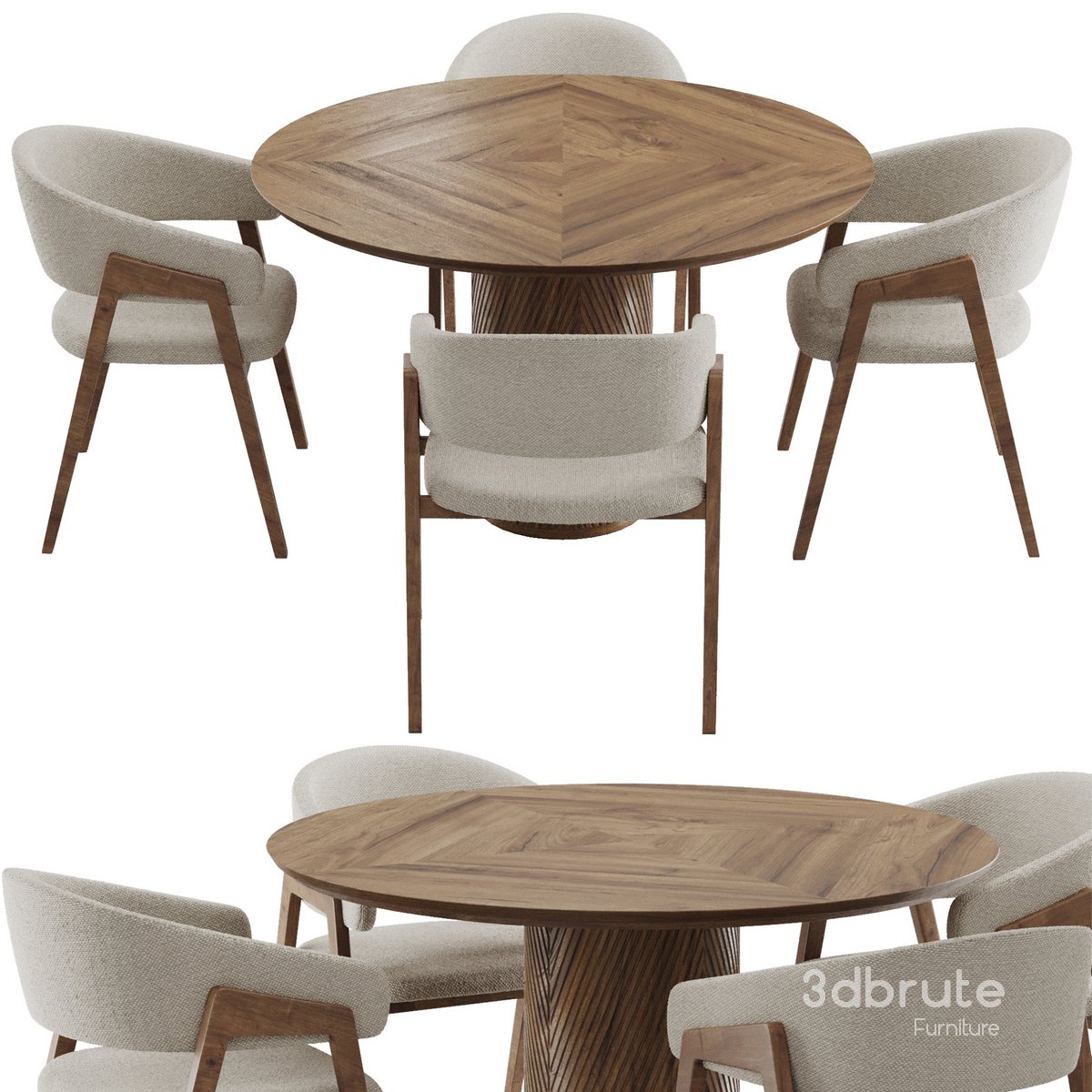 Dinning chair and table set5 3d model Buy Download 3dbrute