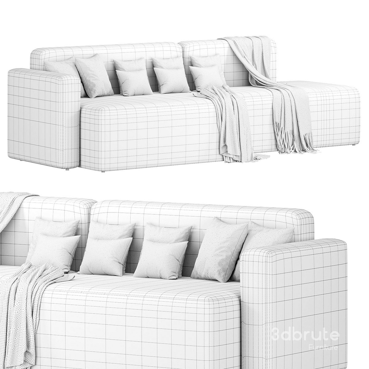 Rope Sofa Chaise Lounge Left by Normann Copenhagen 3d model Buy