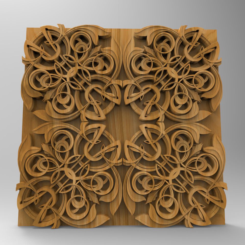 3D STL Model for CNC Wall Panel (663) 3D STL Models for CNC Routers