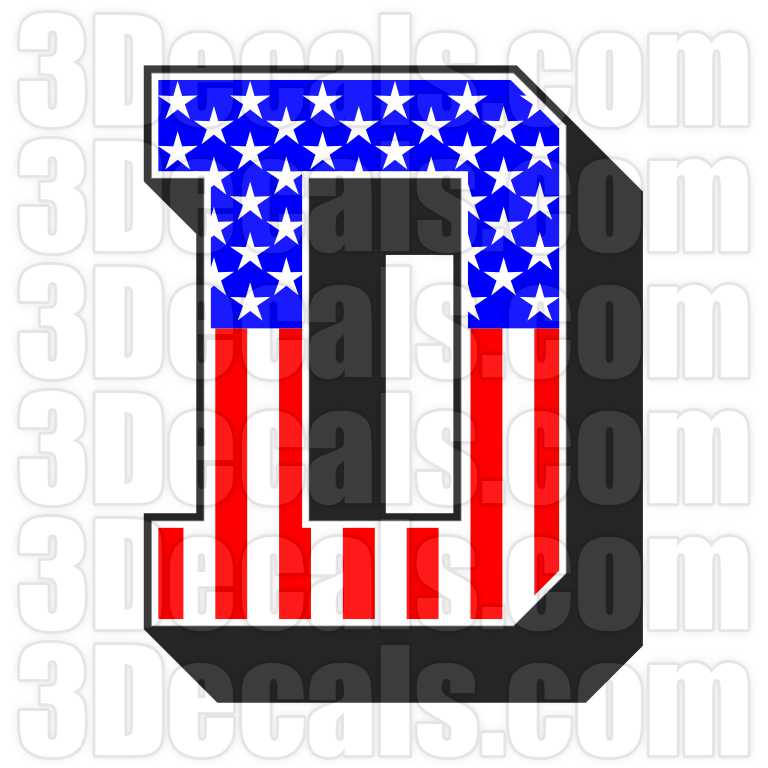 US Flag Letter D 3Decals