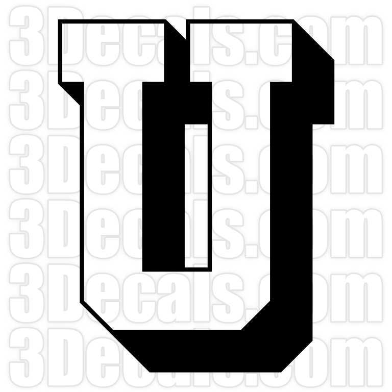 TwoColor Letter U 3Decals