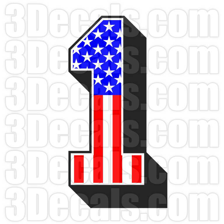 US Flag Number 1 3Decals