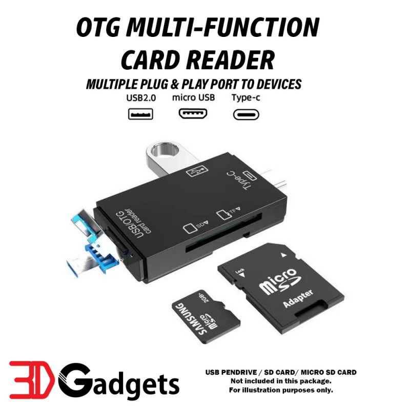 6 in 1 MultiFunction OTG Card Reader 3D Gadgets Malaysia