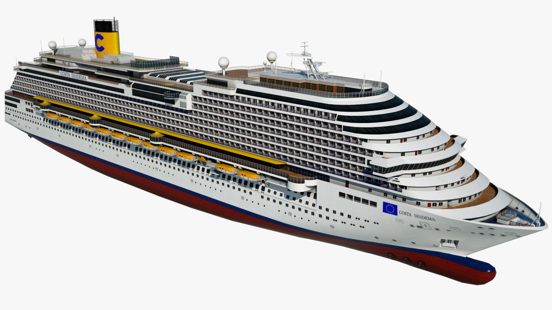 Cruise Ship Costa Diadema 3D Model 3DHunt.co