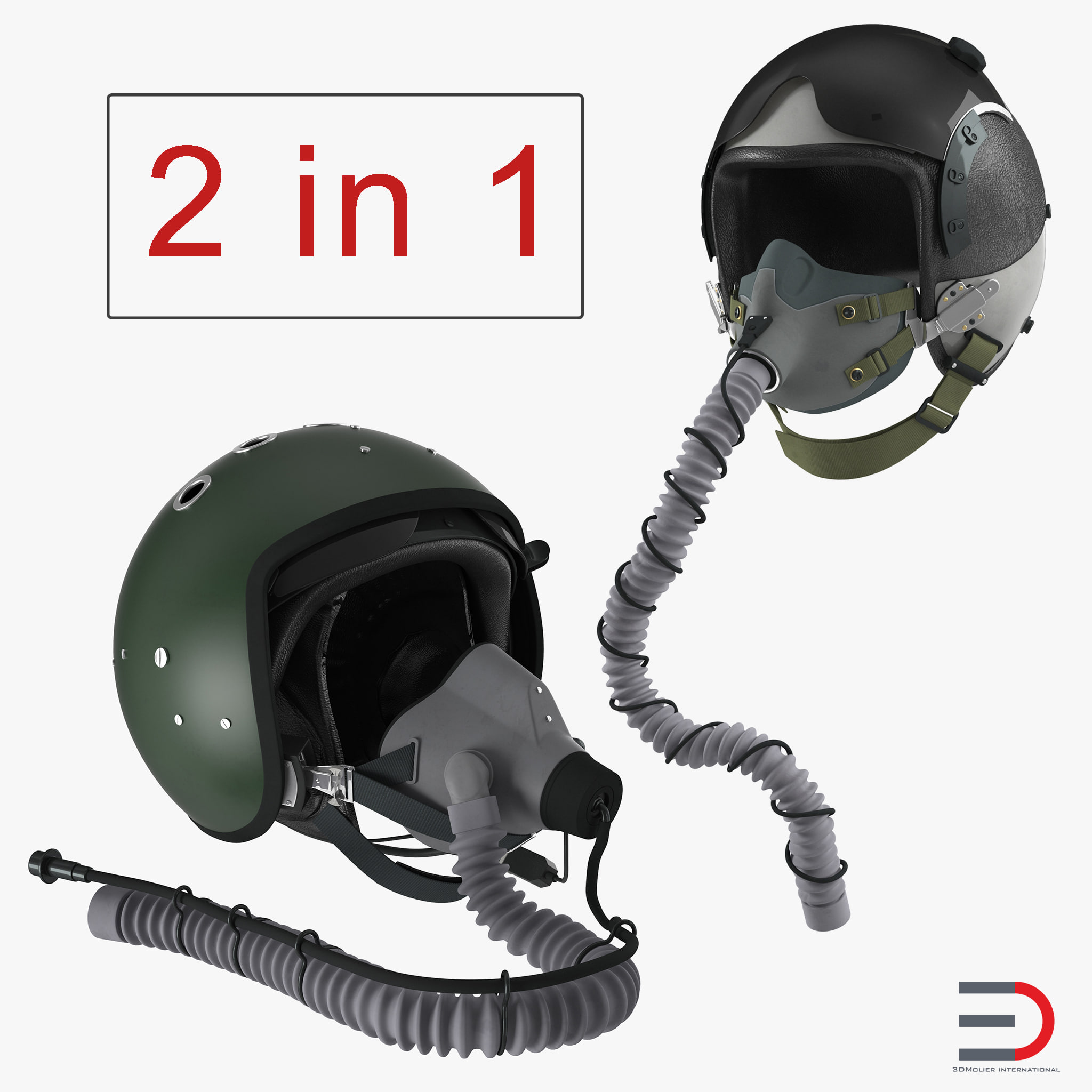 Jet Fighter Pilot Helmets Collection 3D Model 3DHunt.co