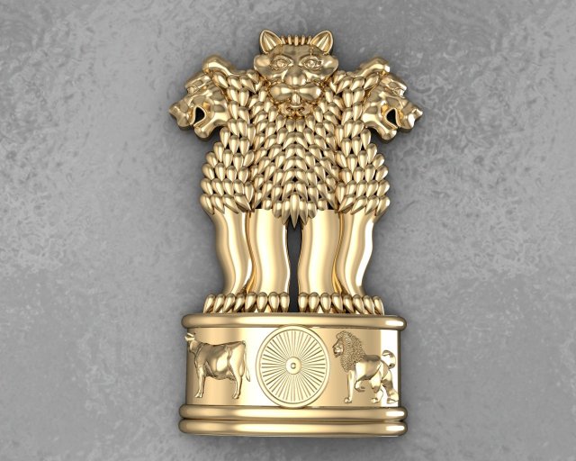 Ashoka Stamb Pendent 3D Model 3DHunt.co