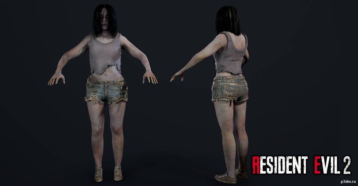 Female Zombie 1 3D Model 3DHunt.co