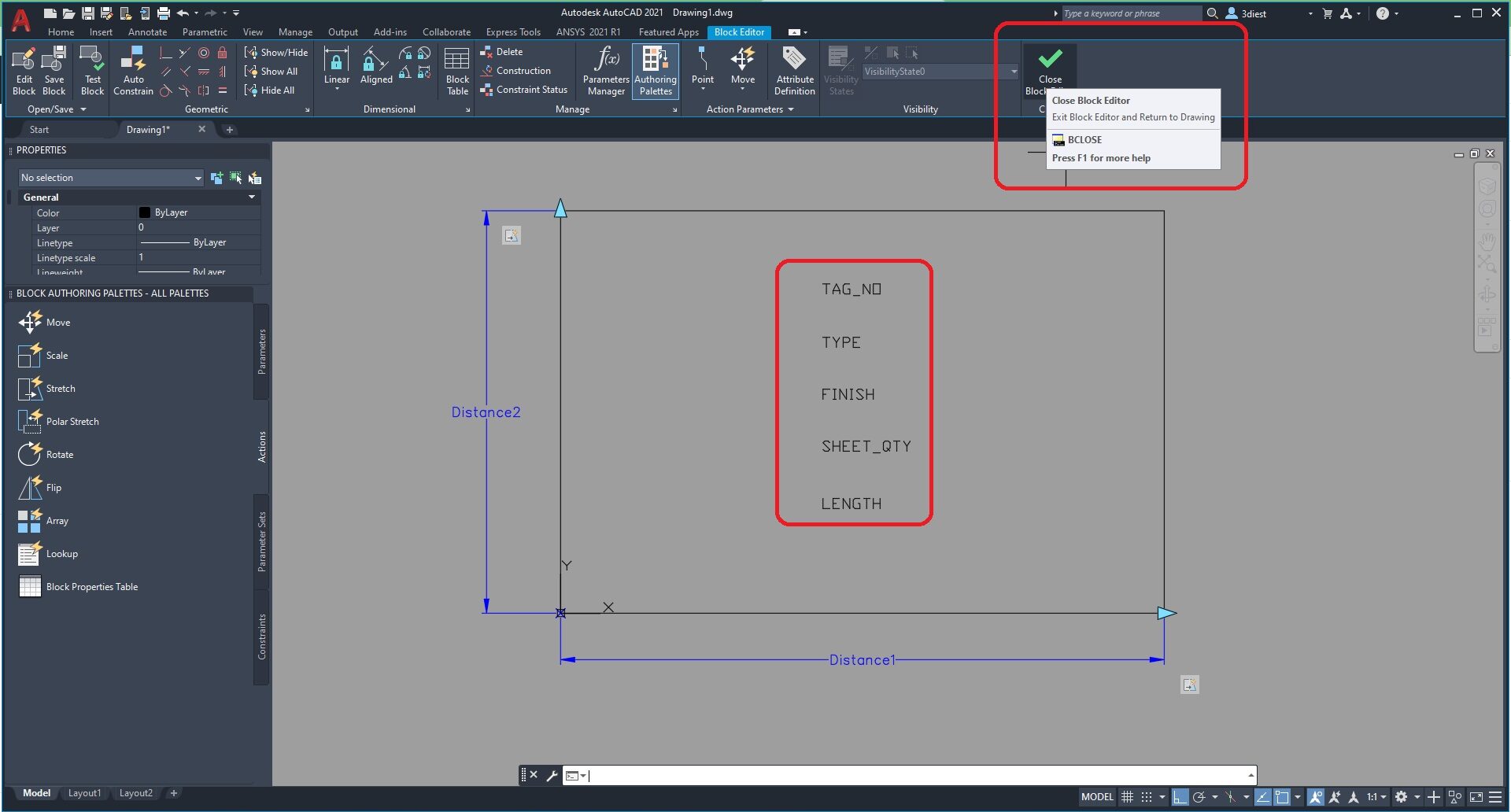 How to create a perfect Dynamic Block with attributes in AutoCAD 2021