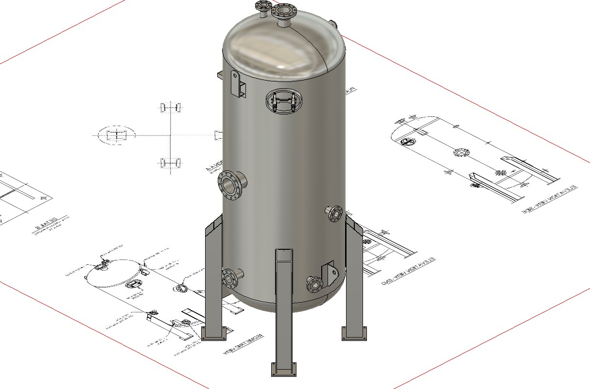 Flash Tank Vertical CAD Design Community 3DIEST