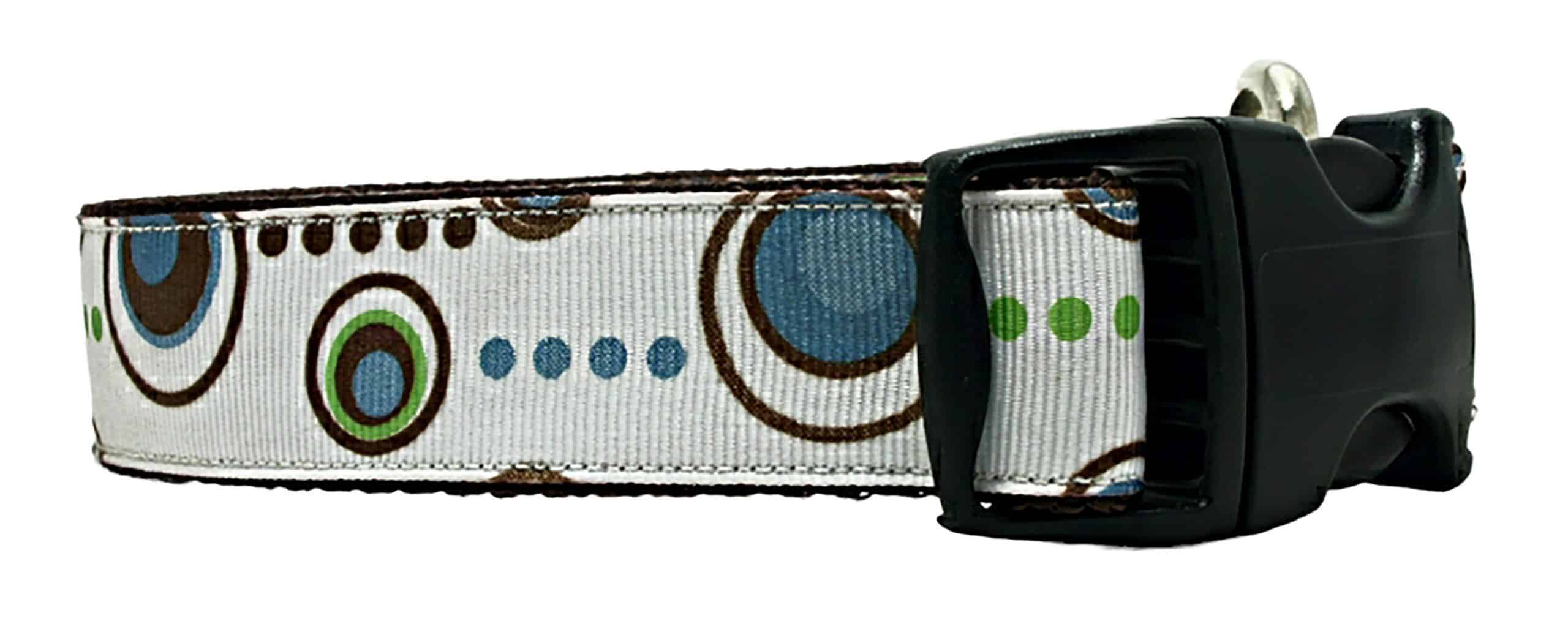 Retro Circles Dog Collar Retro Dog Collar Pink & Brown