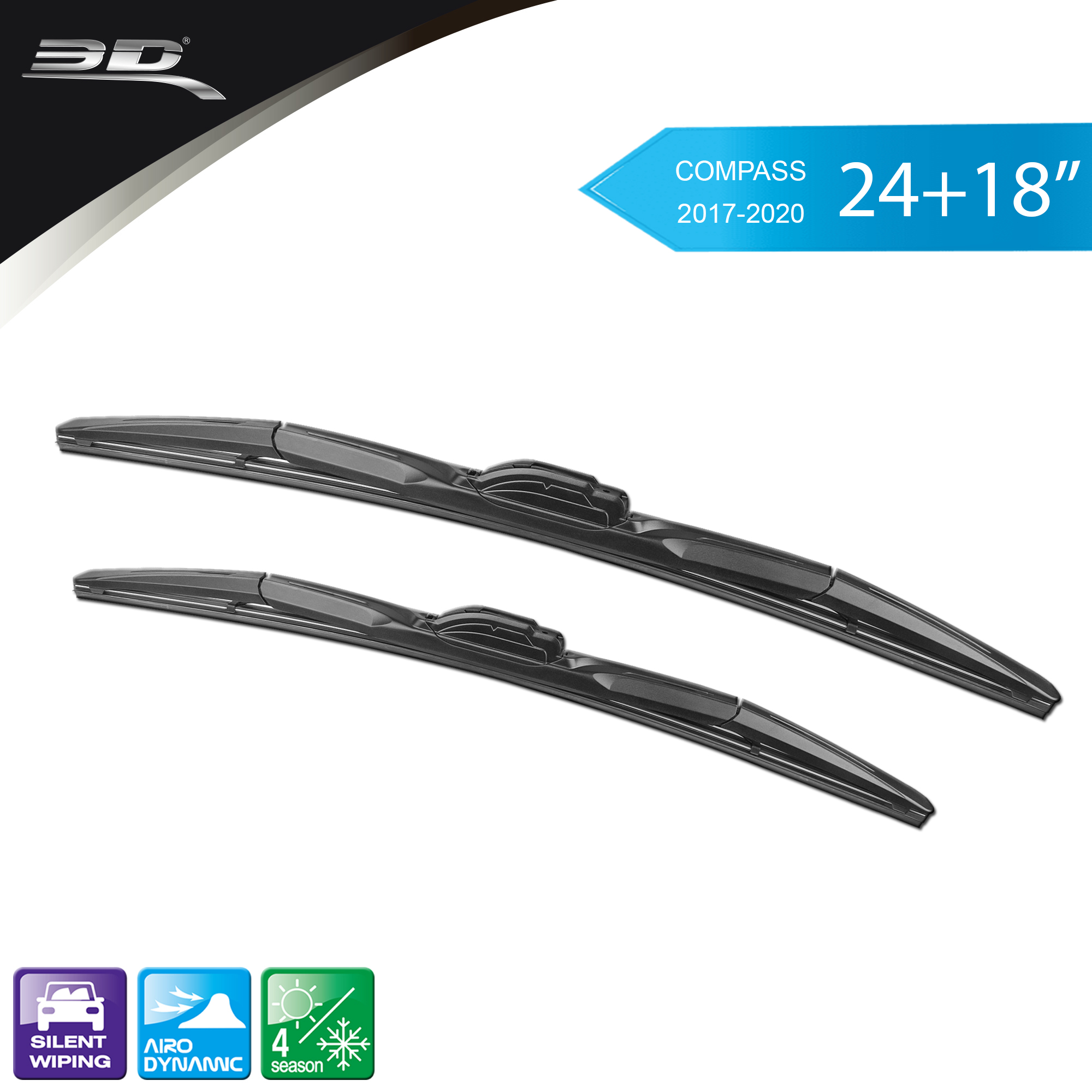 Jeep Compass Wiper Blades 18inch 24inch 3D Mats India
